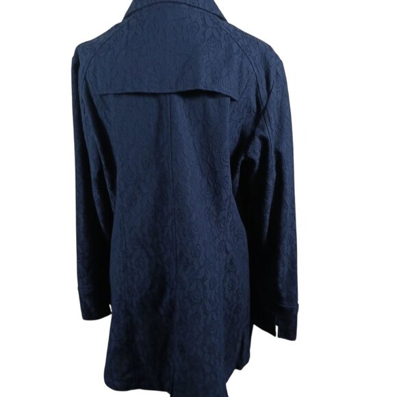 Susan Graver Navy Lace Topper - Jacket, Zip Front, Long Sleeve, Lt. Wt., Sz Med. - Picture 5 of 16